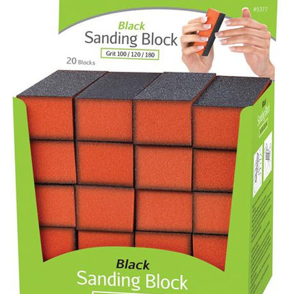 Annie Almine Black Sanding Block Display Grit 100/120/180 (20PC)