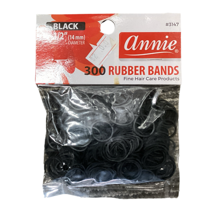 Annie Black Rubber Bands, 300