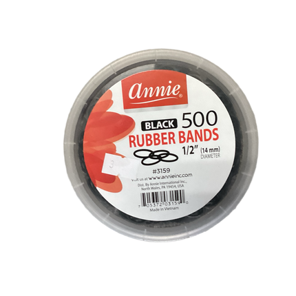 Annie Black Rubber Bands, 500