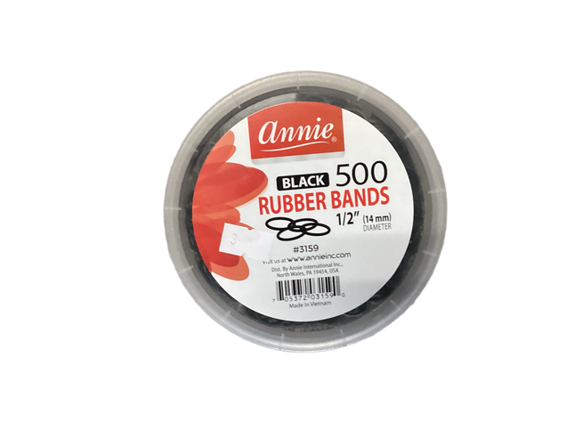 Annie Black Rubber Bands, 500
