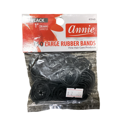 Annie Black Rubber Bands, 150