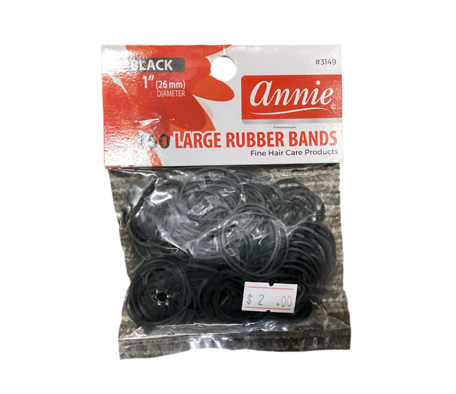 Annie Black Rubber Bands, 150