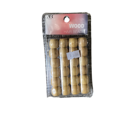 AB Wood Hair Beads
