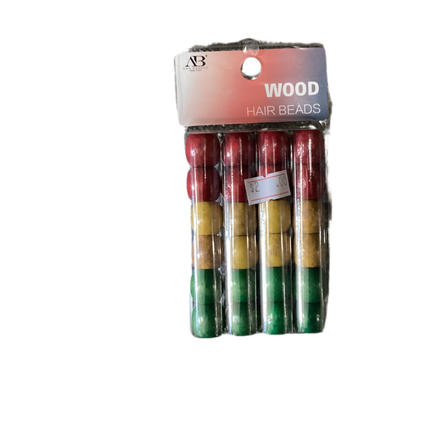 AB Wood Hair Beads