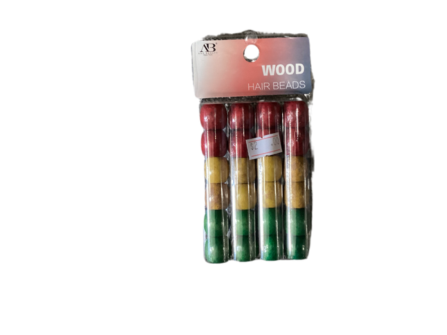 AB Wood Hair Beads