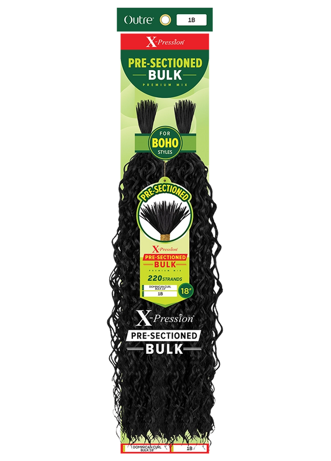 Outre X-Pression PRE-SECTIONED Bulk Dominican Curl Bulk 18” 220 Strands