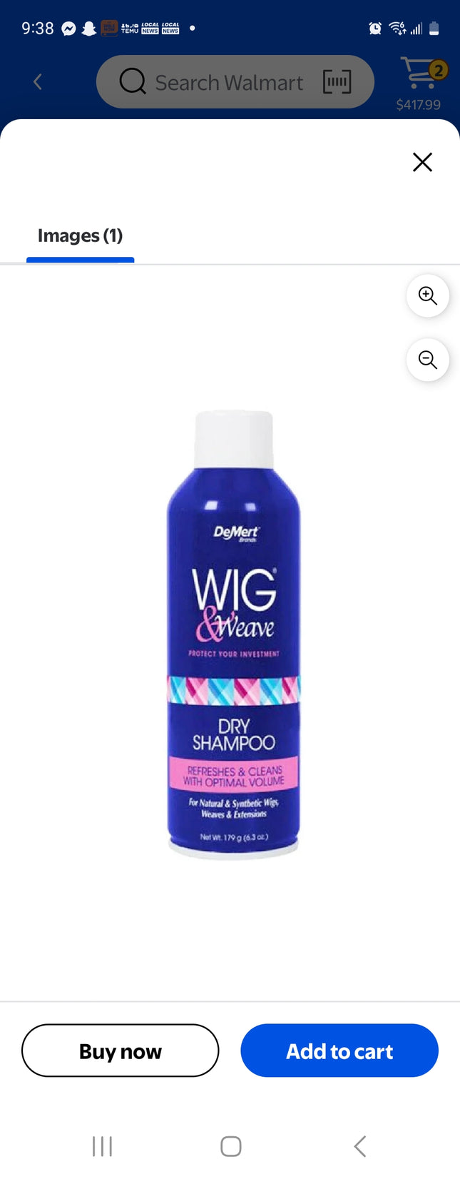 Demert Wig + Weave Dry Shampoo 6.3 oz