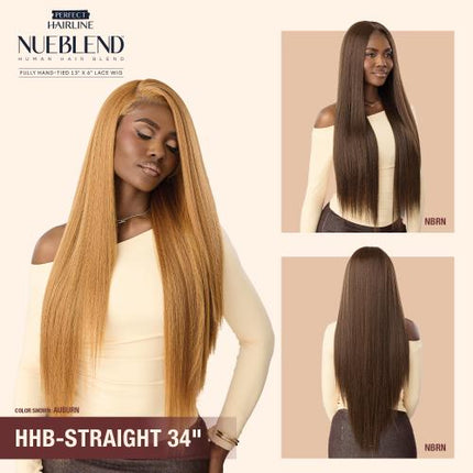 Outre Human Hair Blend Lace Front Wig Perfect Hairline Nueblend Glueless Fully Hand-Tied 13X6 HHB-Straight 34