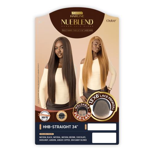 Outre Human Hair Blend Lace Front Wig Perfect Hairline Nueblend Glueless Fully Hand-Tied 13X6 HHB-Straight 34