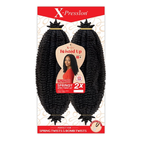 Outre Synthetic Hair Crochet Braids X-Pression Twisted Up 2X Springy Afro Twist 12"
