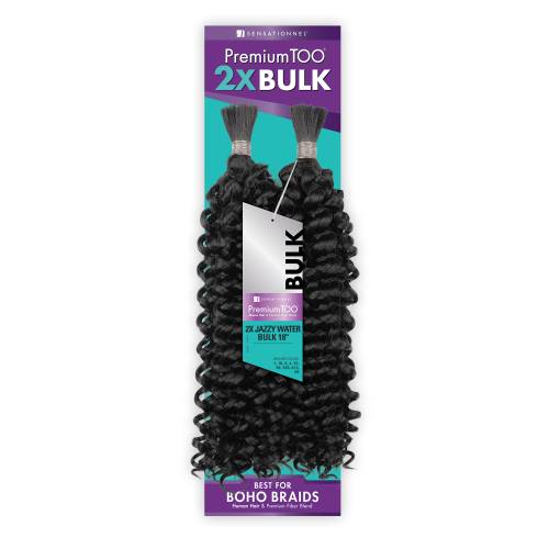 SENSATIONNEL PremiumTOO 2xBulk Jazzy Water 18” Human & Premium Fiber Hair BLEND