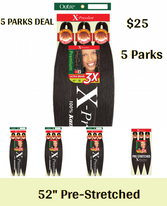 Outre braiding hair Pre-Stretched 52"