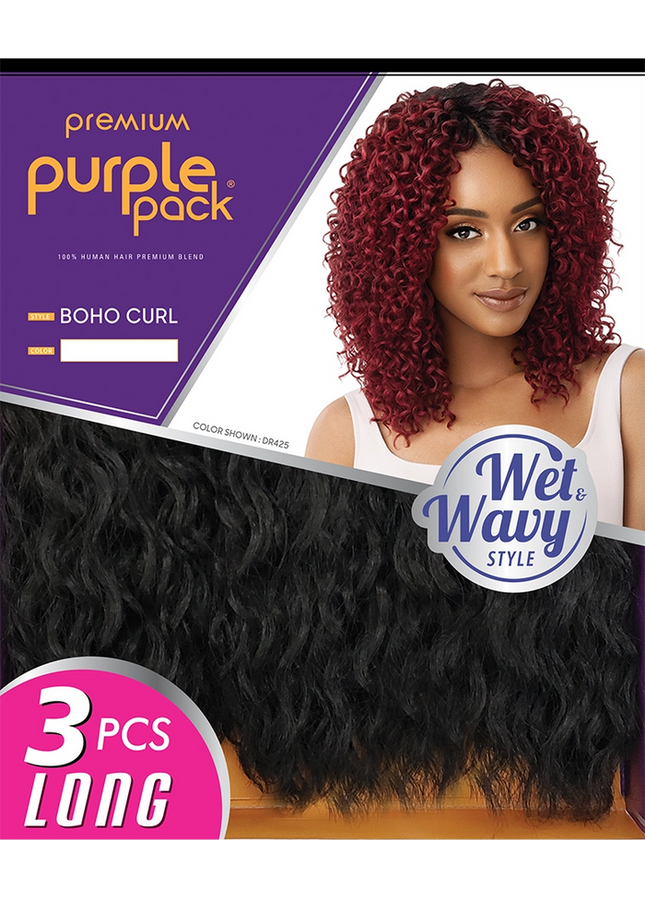 Premium purple pack long series. 3pcs Boho curl