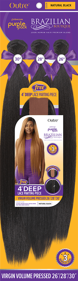 VIRGIN VOLUME PRESSED 26" 28" 30" + 4" Deep Lace Parting Piece