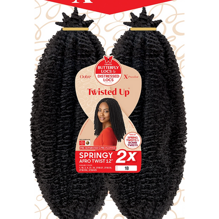 Outre Synthetic Hair Crochet Braids X-Pression Twisted Up 2X Springy Afro Twist 12"