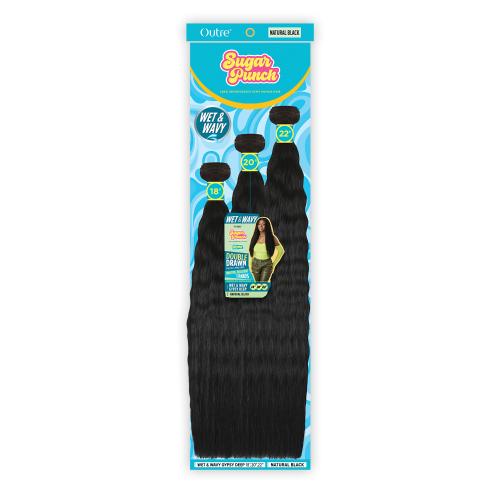 Outre Unprocessed Remy Human Hair Weave Sugar Punch 3 Bundles Wet N Wavy Gypsy Deep