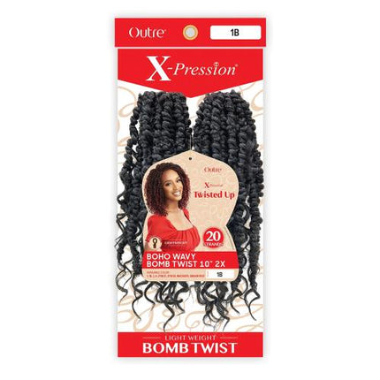 Twisted up boho wavy  bomb twist 10”
