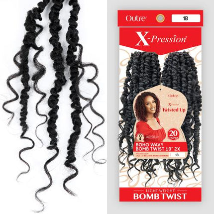 Twisted up boho wavy  bomb twist 10”