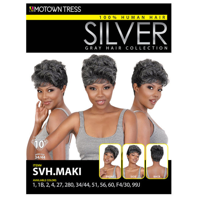 MOTOWN TRESS Wig SVH.MAKI 100% Human Hair SILVER