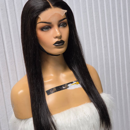 20" straight 5x5 Glueless lace wig.